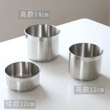 304不銹鋼小盆復合底湯盆小碗加高油炸溫電磁爐明火加熱12cm14cm