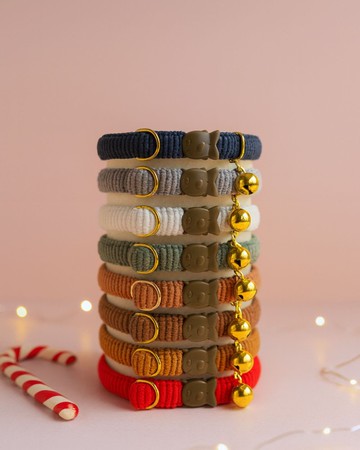 絨布安全項圈，8色可選，可調式尺寸，附贈鈴鐺，適用於貓咪與小型犬