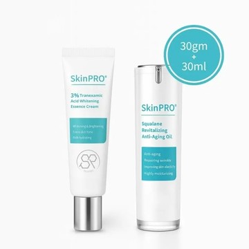 水光潤澤養膚二入組(傳明酸淨白霜/角鯊修護精華油)