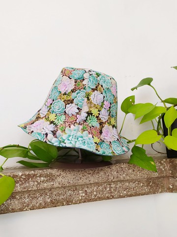 手工雙面漁夫帽/短帽簷/遮陽帽/設計款多肉植物