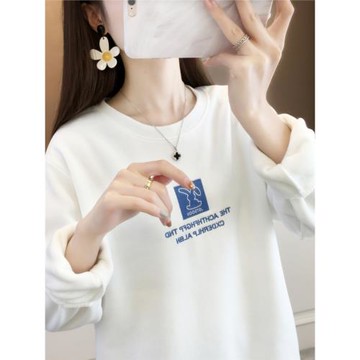 冬季新款圓領衛衣女士內搭寬松超好看高級感外套秋冬上衣服慵懶風