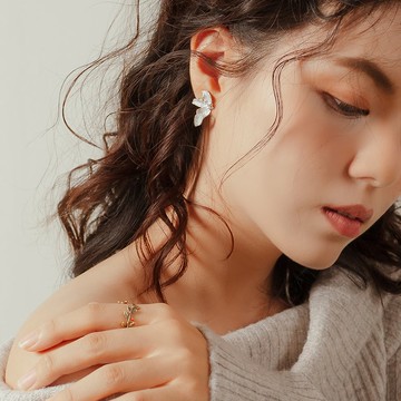 For Christmas|White * 聖誕紅耳環 槲寄生戒指