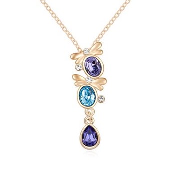 925純銀項鍊 水晶吊墜-時尚精美氣質優雅生日情人節禮物女飾品4色73ju179【獨家進口】【米蘭精品】