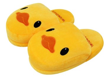 黃色小鴨絨毛室內拖鞋 保暖脫鞋 YELLOW DUCK