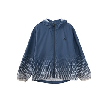 GIORDANO 童裝涼感抗UV防曬可收納連帽外套 - 98 藍X白