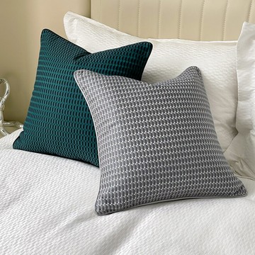 『百貨屋二號』現代中古風幾何紋抱枕套輕奢家用客廳沙發床頭靠枕靠墊藍色灰色