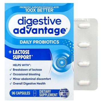 Schiff, Digestive Advantage®，日常益生菌 + 乳糖幫助，96 粒膠囊