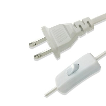 美標二插電源線??美規扁插303開關黑白檯燈電源線插頭帶開關1.8米電源線