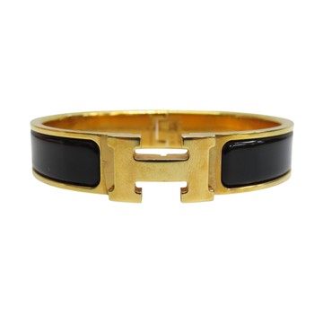 HERMES 愛馬仕 黑色 琺瑯 Clic H 手環 【二手名牌BRAND OFF】