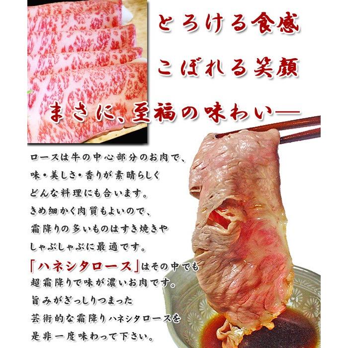 最高級 黒毛和牛 霜降り ハネシタロース すき焼き用 100g 阿波牛の藤原 ロース すき焼き 肉