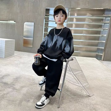 台灣出貨 男童套裝 2025新款兒童春秋兩件套 兒童網紅時髦新中式休閒套裝