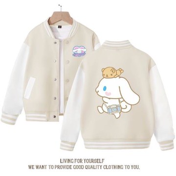玉桂狗女童外套春秋新款韓版兒童寬松運動中大童洋氣棒球服百搭潮