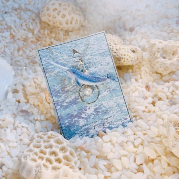 刺繡項鍊 一角鯨 項鍊 銀飾 防敏 鯨魚 禮物 禮盒 生日 情人節