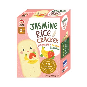 泰國【Apple Monkey】愛啵寶寶 茉莉香米 草莓香蕉餅(30g)