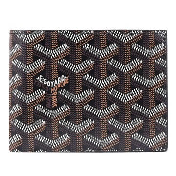 GOYARD Victoire 經典標誌印花對開8卡短夾.咖/黑