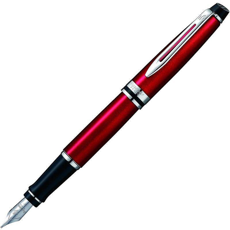 WATERMAN ウォーターマン 公式 万年筆 F 細字 エキスパート エッセンシャル ダークレッドCT 2103847 両用式 正規輸入品