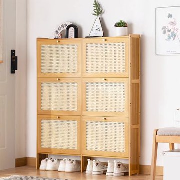 Happylife 楠竹翻門鞋櫃 單層六門 Y12369