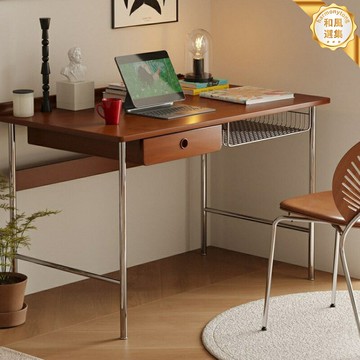 【復古實木】書桌 電腦桌 辦公桌 學習桌 工作臺 日式簡約設計 小戶型家用 書房傢俱 環保健康 穩固耐用