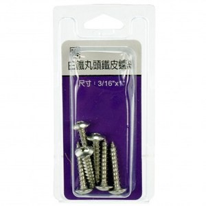 558 白鐵丸頭螺絲3/16x1"
