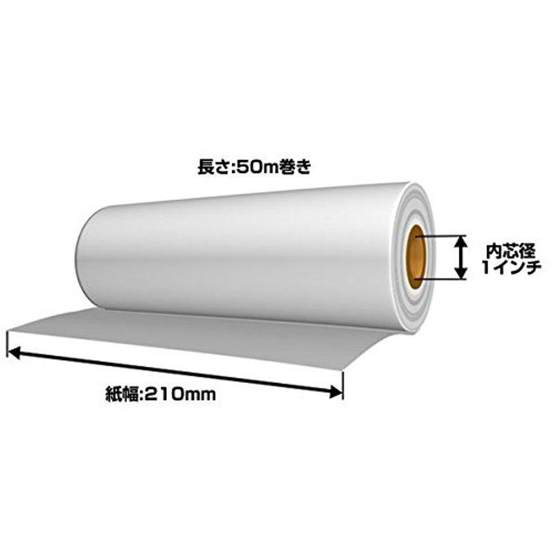 〔FAX用感熱ロール紙〕210mm×1インチ×50m （12巻入り）