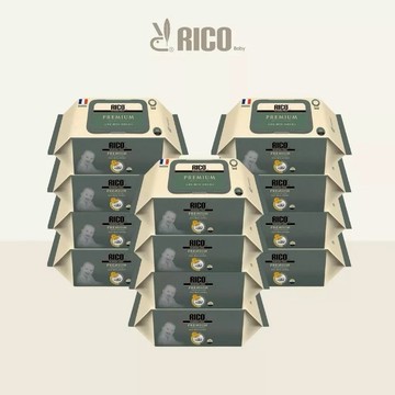 【預購1月初】【安琪兒婦嬰百貨】韓國 RICO baby 金盞花有機天然特厚款濕紙巾-箱購-Premium綠70抽x12包