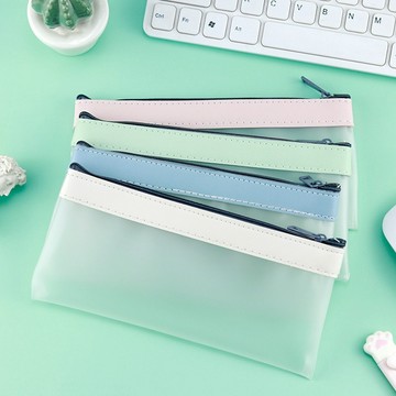 Baby童衣 磨砂半透明筆袋 簡約風化妝刷筆收納袋 國中生高中生原子筆筆袋