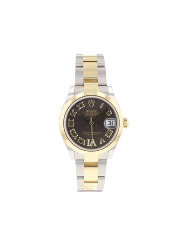 Rolex - 2021 pre-owned Datejust 31mm - unisex - Diamond/Yellow Gold/stainless steel/Sapphire Crystal - One Size - Silver