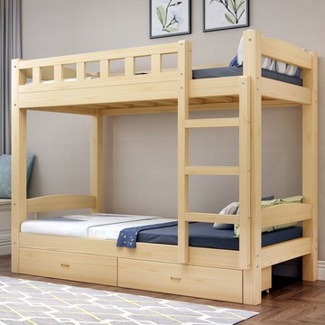 實木上下床  實木上下鋪床二層上下鋪實木床兒童房宿舍成人上下床員工宿舍床