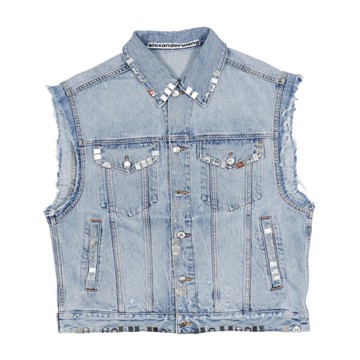 alexanderwang 金屬配飾靛藍牛仔布背心