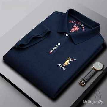 🐱 限時下殺 🐱 T恤男夏 polo衫男 短袖上衣男 翻領男士短袖polo衫 印花刺繡打底衫半袖男 短袖男 翻領T恤 E