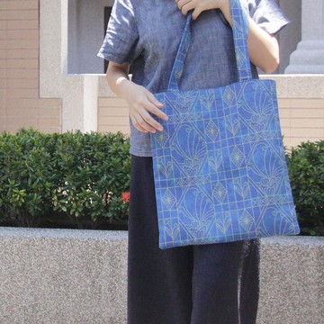 蝴蝶窗花/藍-提袋  手提袋 布包