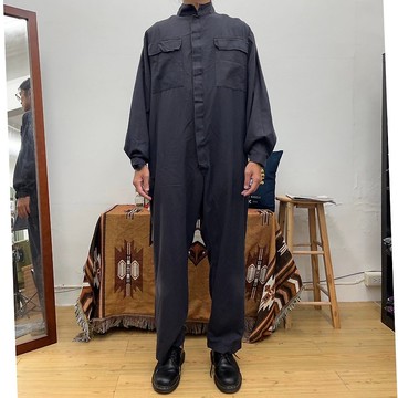 海軍 深藍 連身工作服 工作褲 二手 古著 防撕裂 防火布料
