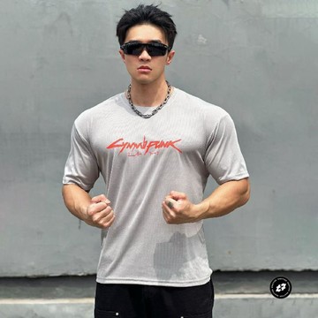 寬鬆大碼短袖T恤速幹五分袖男夏季運動訓練肌肉休閒跑步健身衣服男士運動透氣上衣 男士排汗薄款短袖 男士訓練運動短袖