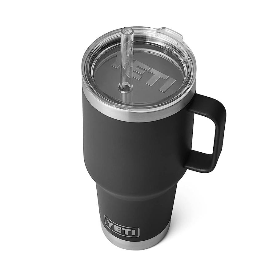 YETI RAMBLER 35 OZ STRAW MUG, VACUUM INSULATED, STAINLESS STEEL, BLACK