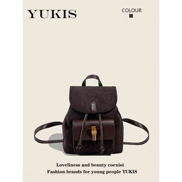 秋冬新款復古雙肩包時尚簡約包包女通勤學院風小眾設計竹節小背包