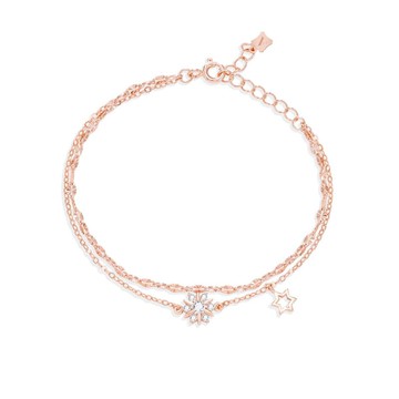 L'amour 冬日浪漫雪花手鏈 (玫瑰金)