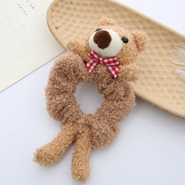 小熊大腸發圈女可愛毛絨卡通發繩頭繩年新款網紅頭飾兒童