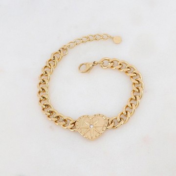 ikita Paris 芒星點綴愛心粗鍊手鍊