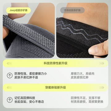 Jeep運動護膝男跑步籃球徒步登山專業關節保護套女士薄款膝蓋護具