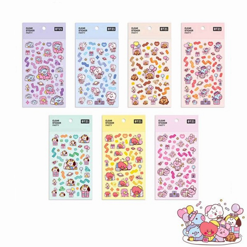 衝撃特価 BT21 ベビー クリア ステッカー LITTLE BUDDY 韓国 文具 文房具 シール かわいい 防弾少年団 BTS 公式  blaccoded.com