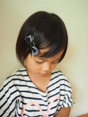 手作黑色絲帶蝴蝶結髮飾 (髮夾/髮圈/胸針)