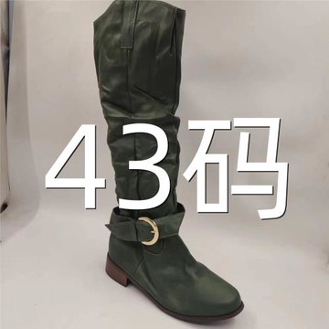 43碼大碼女靴鞋子長筒特價歐美復古粗跟高跟鞋靴美式ins外貿