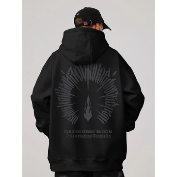 重磅美式連帽T 秋冬大碼 寬鬆衛衣 港風潮牌男士 印花純棉外套