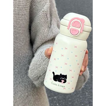 恒度原創幸運星星保溫杯新款高顏值大容量水杯吸管學生雙飲便攜杯