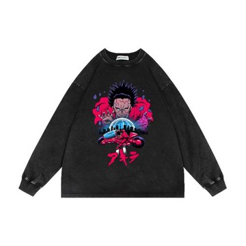 300克重磅水洗做舊復古圓領衛衣阿基拉動漫AKIRA美式高街oversize