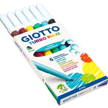 (預購) Giotto  嬰幼兒安全美術用品 可洗式兒童安全彩色筆【5mm】 6色 (GO4530)
