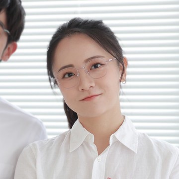 星曜粉鈦質感多邊形框眼鏡 × FROMEYES 高折射率濾藍光鏡片