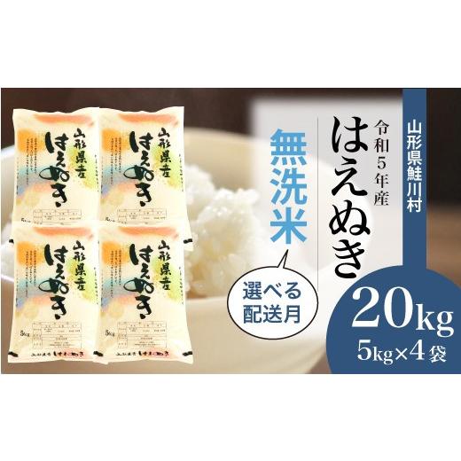 ＜令和5年産＞ 鮭川村産 はえぬき  20kg （5kg×4袋）