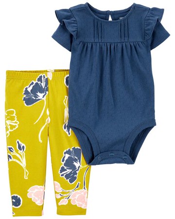 Baby 2-Piece Floral Bodysuit Pant Set