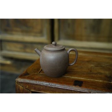 00年代臺訂紫砂壺 宜興原礦青灰砂料 中式茶道宮燈壺 巨輪珠190cc